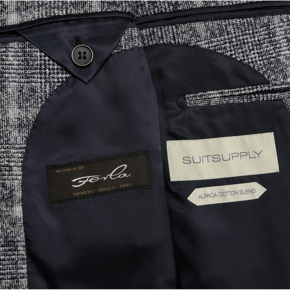 Suitsupply x Ferla Hudson 36R Alpaca Cotton Glen Check Windowpane Flannel Suit - Picture 8 of 16